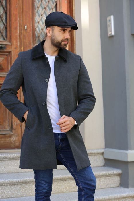 Image de MANTEAU DÉTAILLÉ COL GRIS FUMÉ