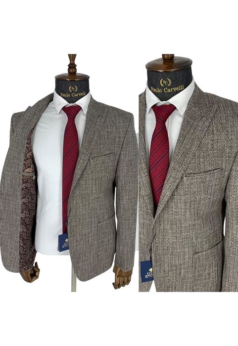 صورة سترة منقوشة سادة مدخنة