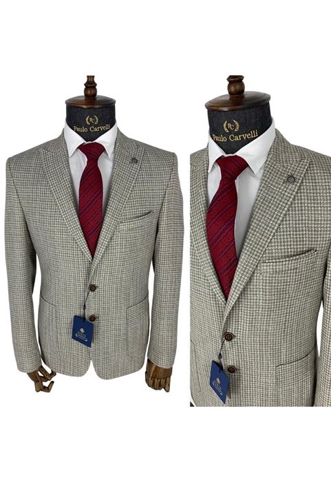 Image de VESTE MOTIF CARRE JAUNE CENDRE