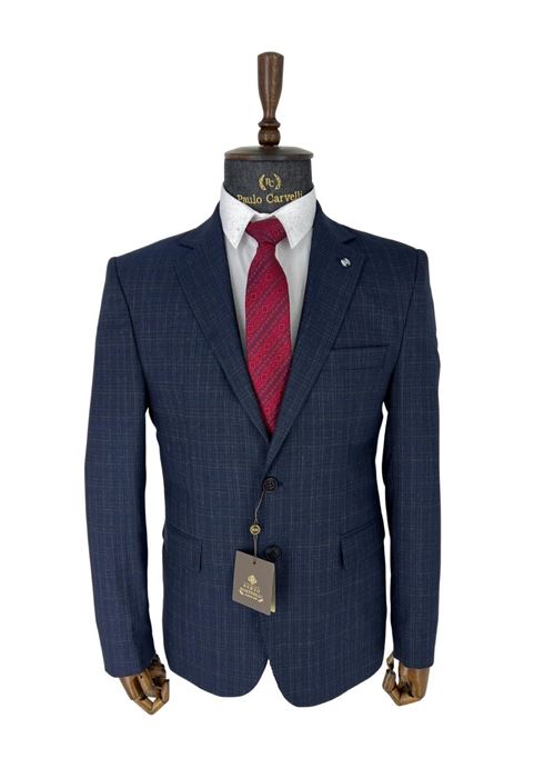 Image de VESTE CLASSIQUE À RAYURES BLEU MARINE FUMÉ