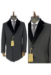 Picture of GRAY FLAT STRIPED COLLAR DETAILED COAT