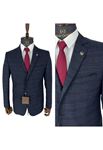 Picture of DARK NAVY BLUE HORIZONTAL STRIP PATTERN SUIT