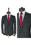Picture of SMOKED GRAY SQUARE PATTERNED SUIT