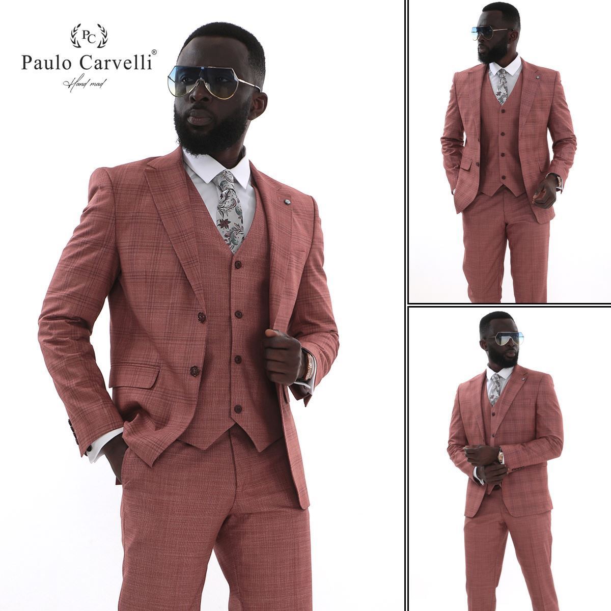 Picture of LILAC SQUARE STRIPED VEST SUIT