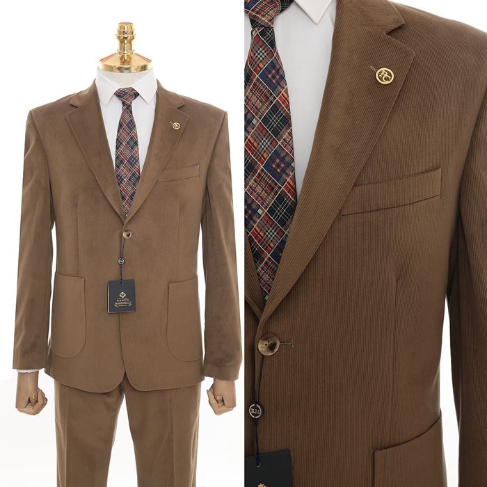 صورة AÇIK KAHVE KADİFE CEKET