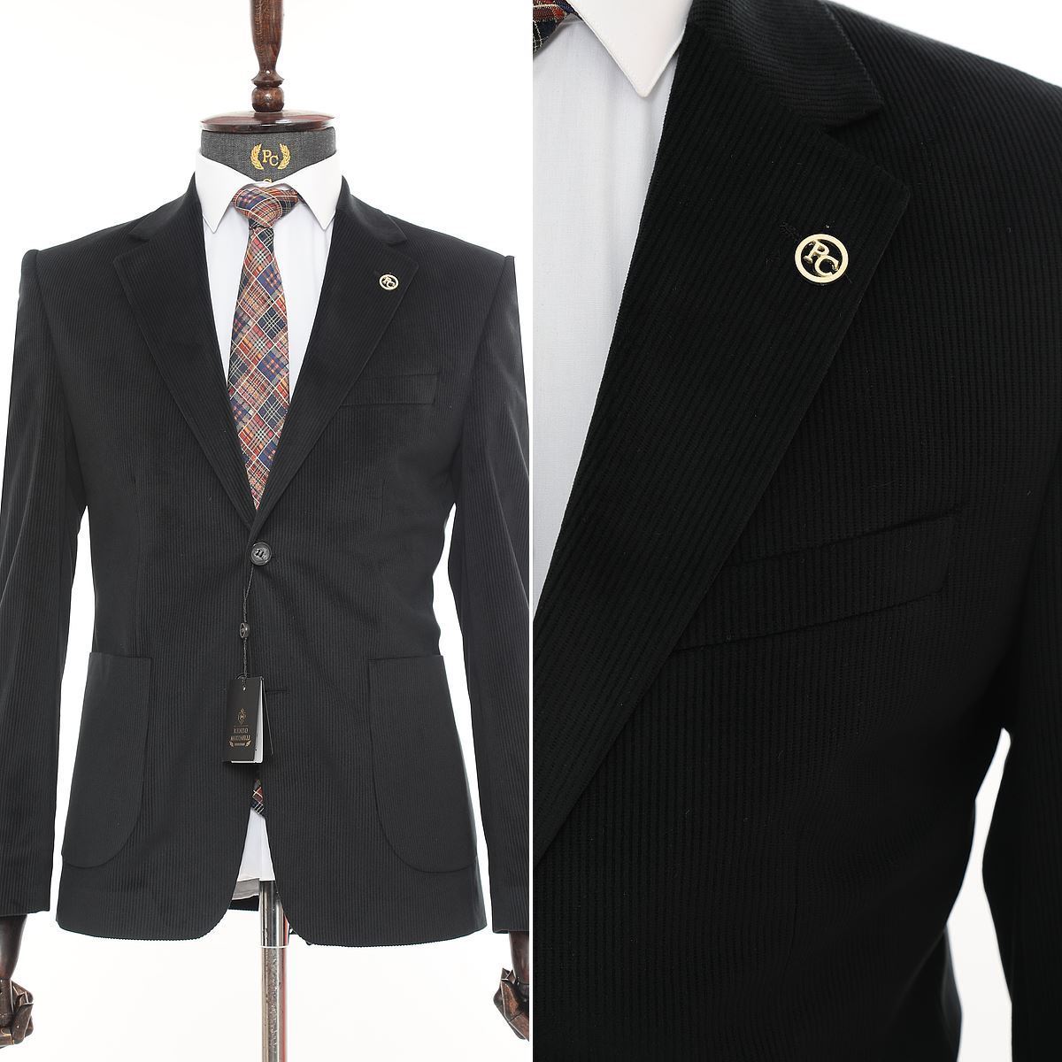 ANTRASİT SİYAH KADİFE CEKET resmi