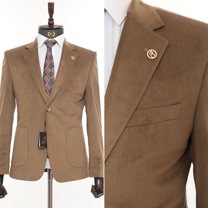 FÜME BRONZ KADİFE CEKET resmi