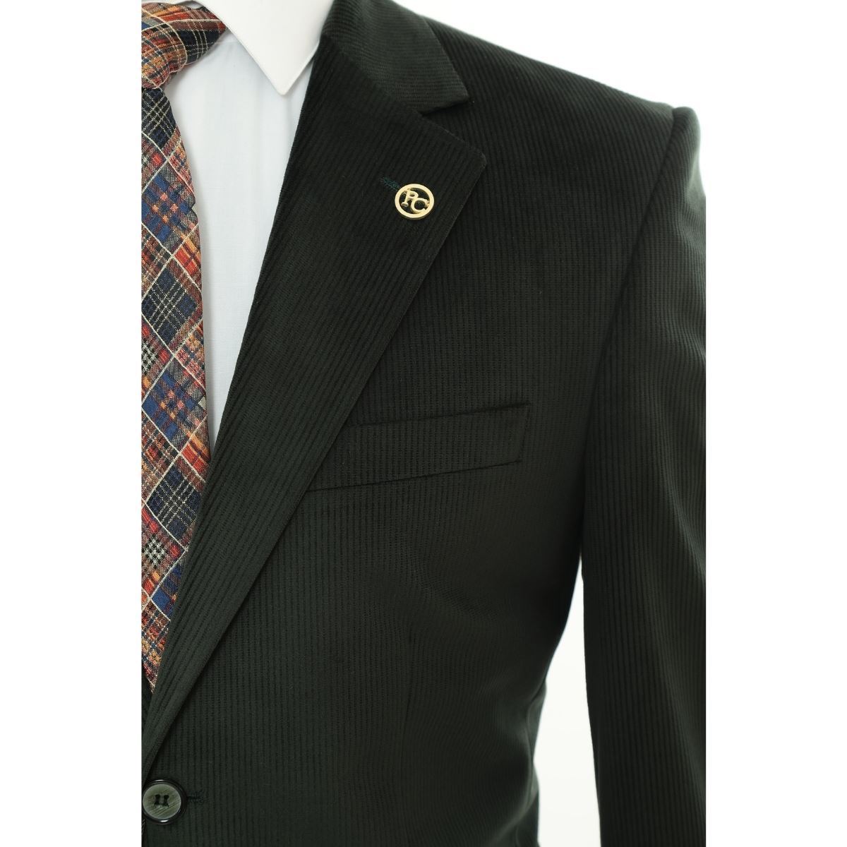 KOYU YEŞİL KADİFE CEKET resmi