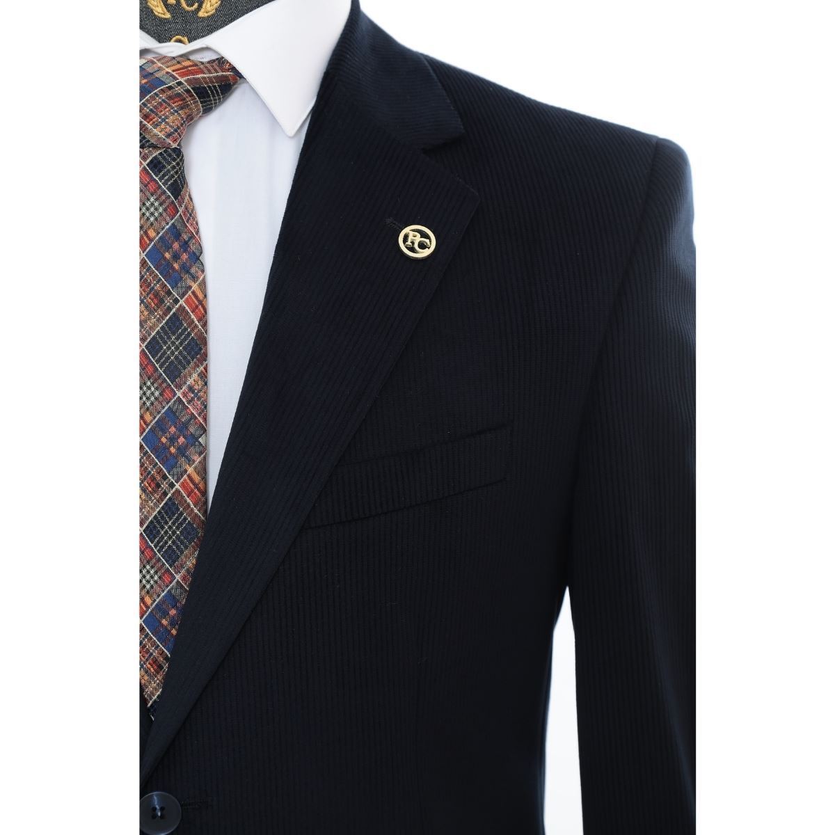 GECE MAVİSİ KADİFE CEKET resmi