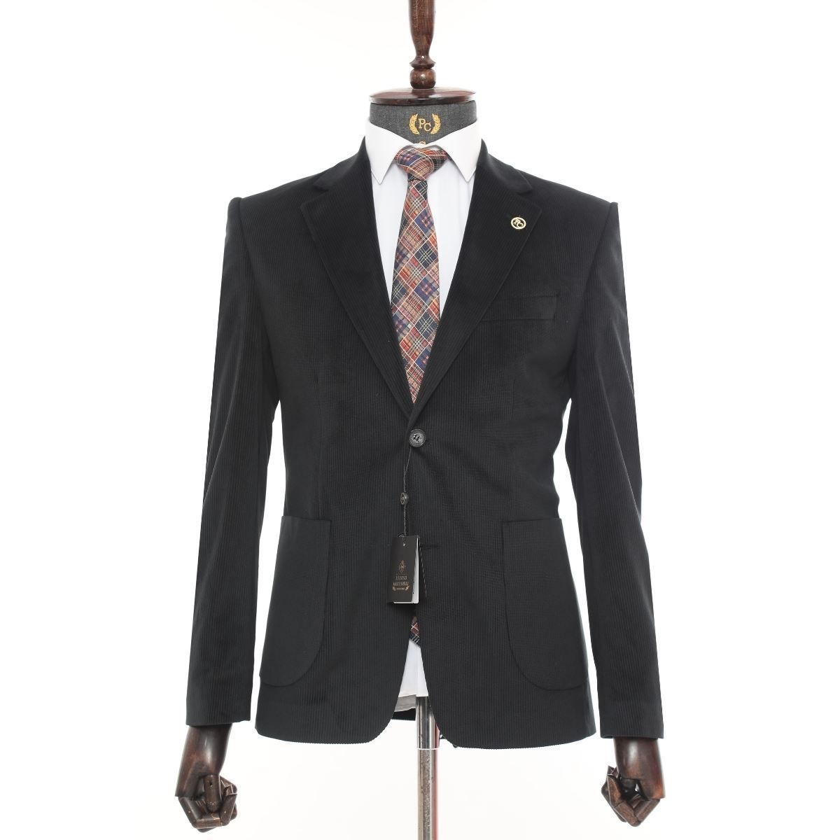 FÜME SİYAH KADİFE CEKET resmi