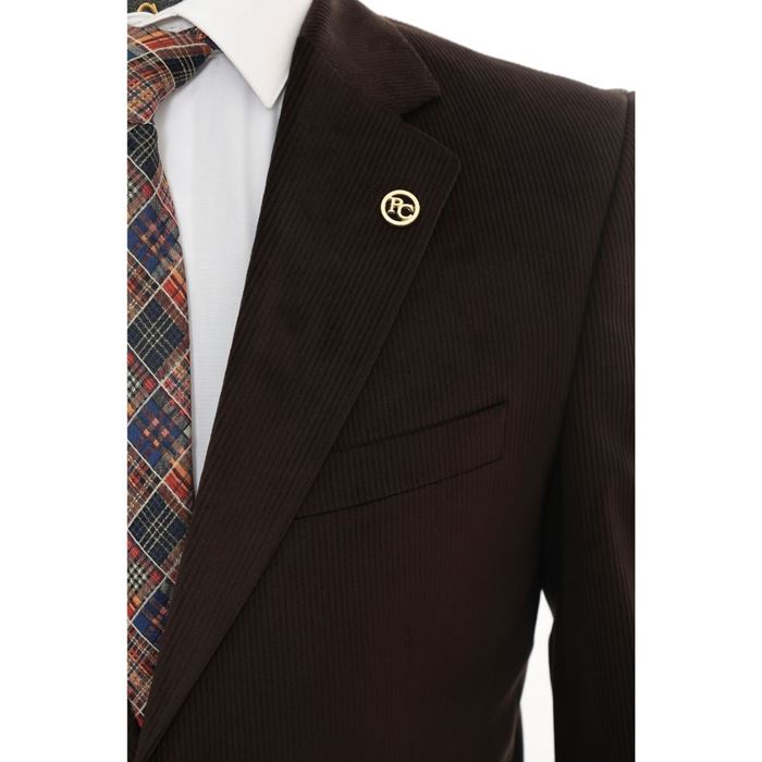 KESTANE RENGİ KADİFE CEKET resmi