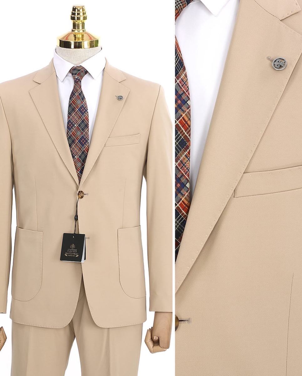 BEJ RENGİ DÜZ CEKET resmi